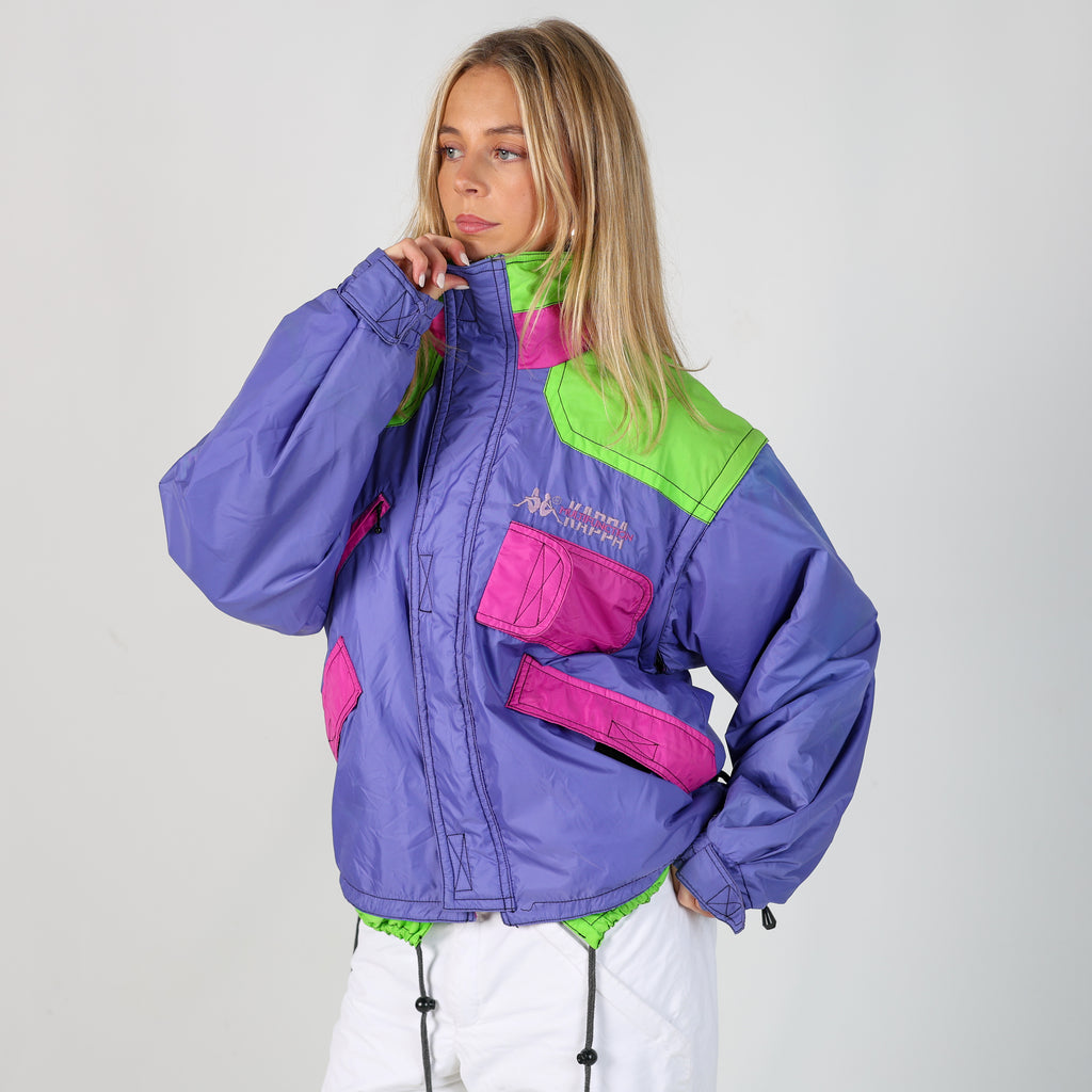 Purple y2ks Kappa Ski Jacket Fleece Lined (M)