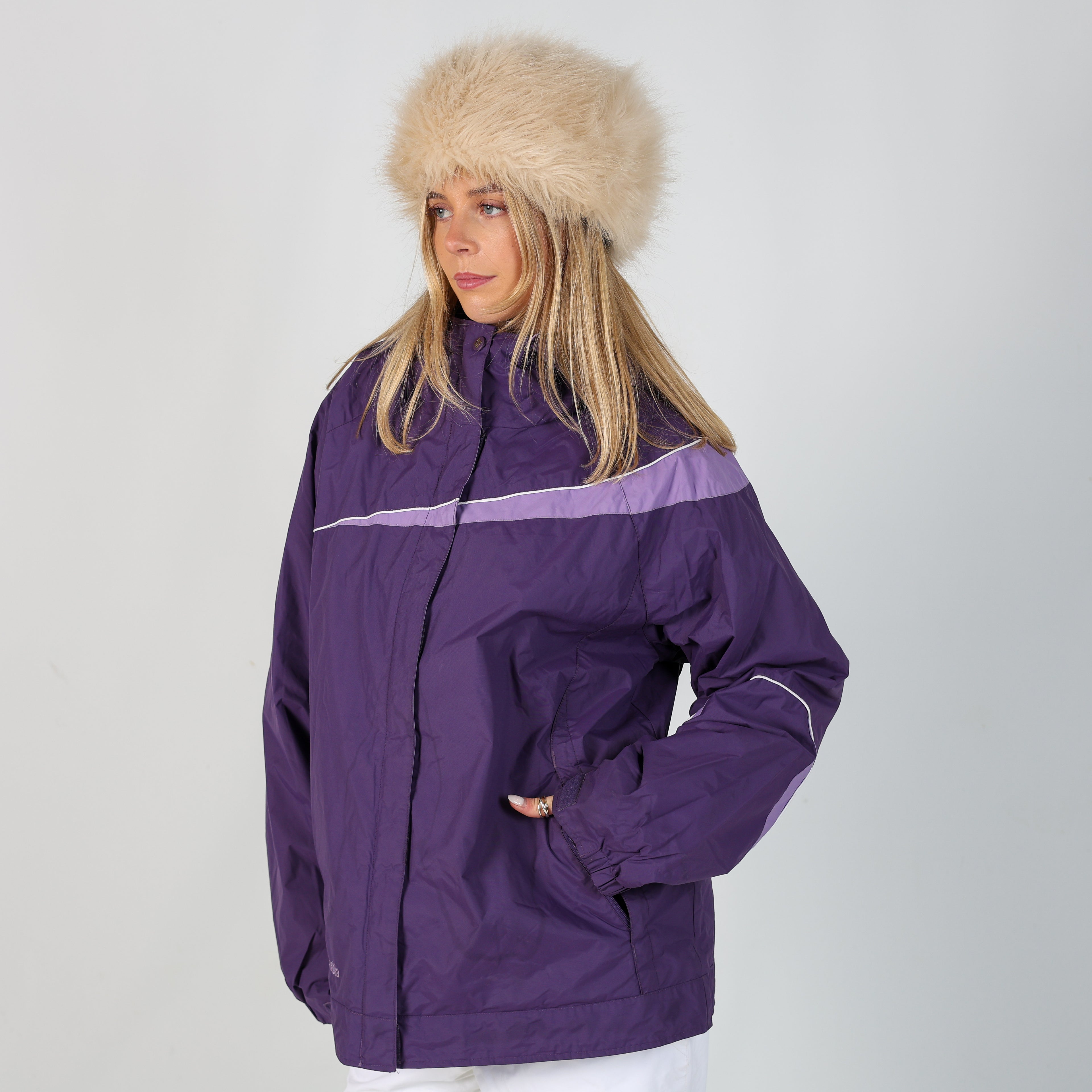 Purple y2ks Columbia Ski Jacket Fleece Lined (XL)