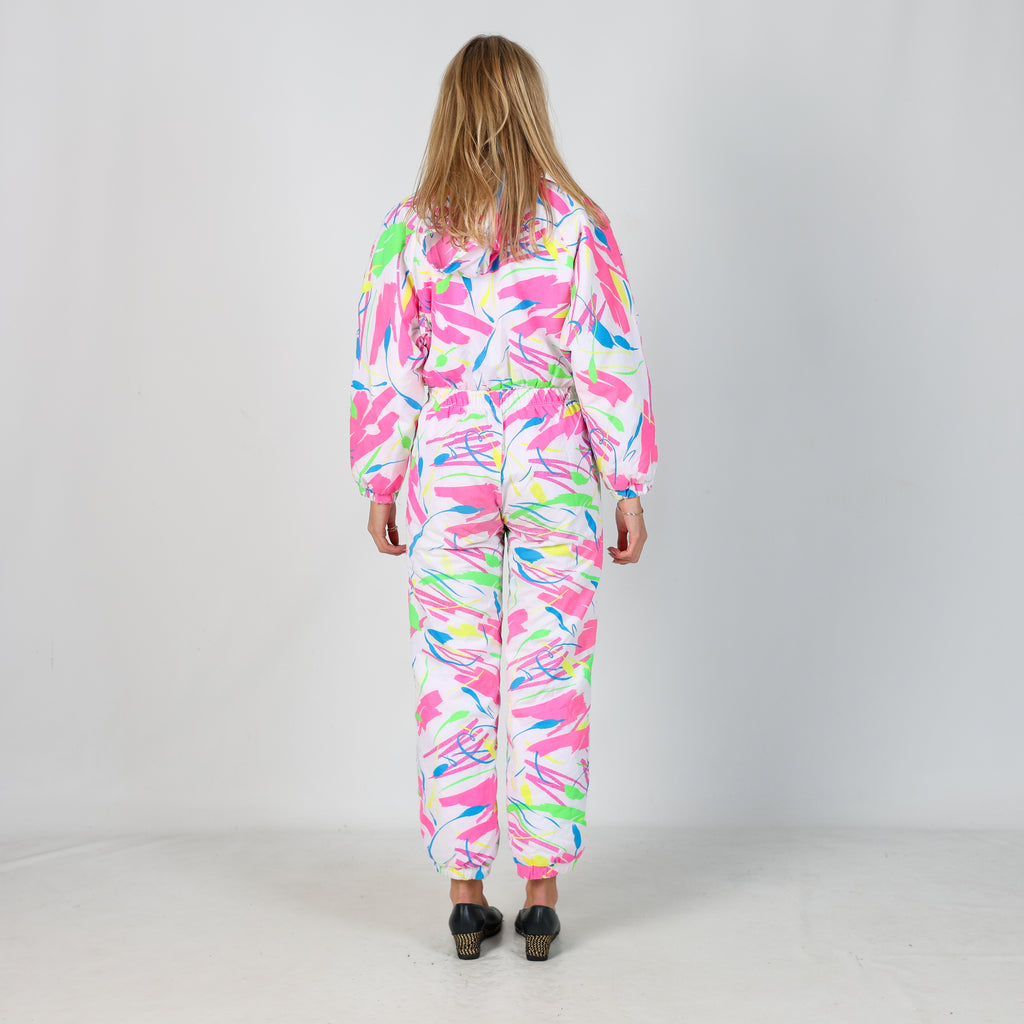 Ivory 80s Unbranded Ski Suit  (S)