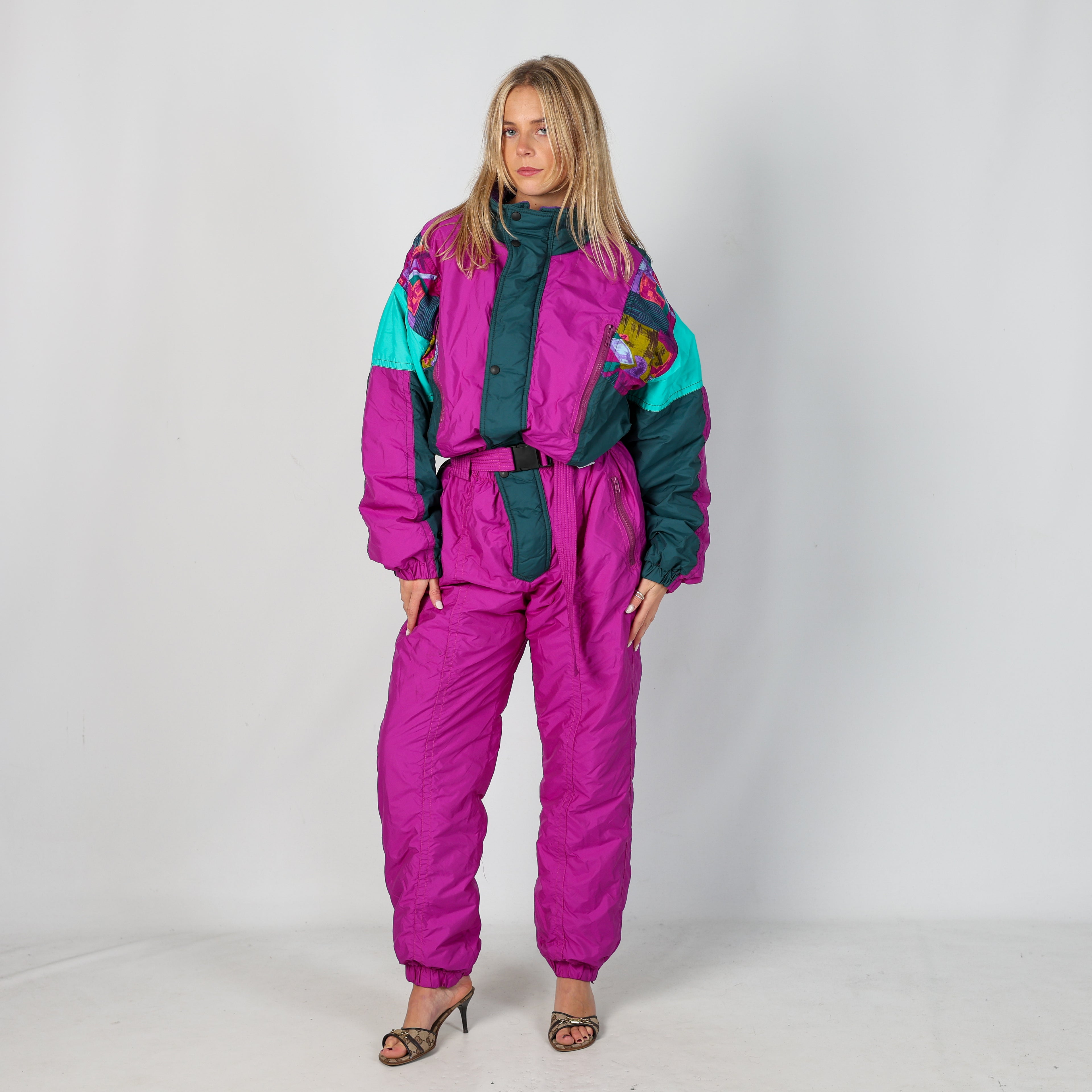 Purple 80s Creato in Italia Ski Suit  (L)