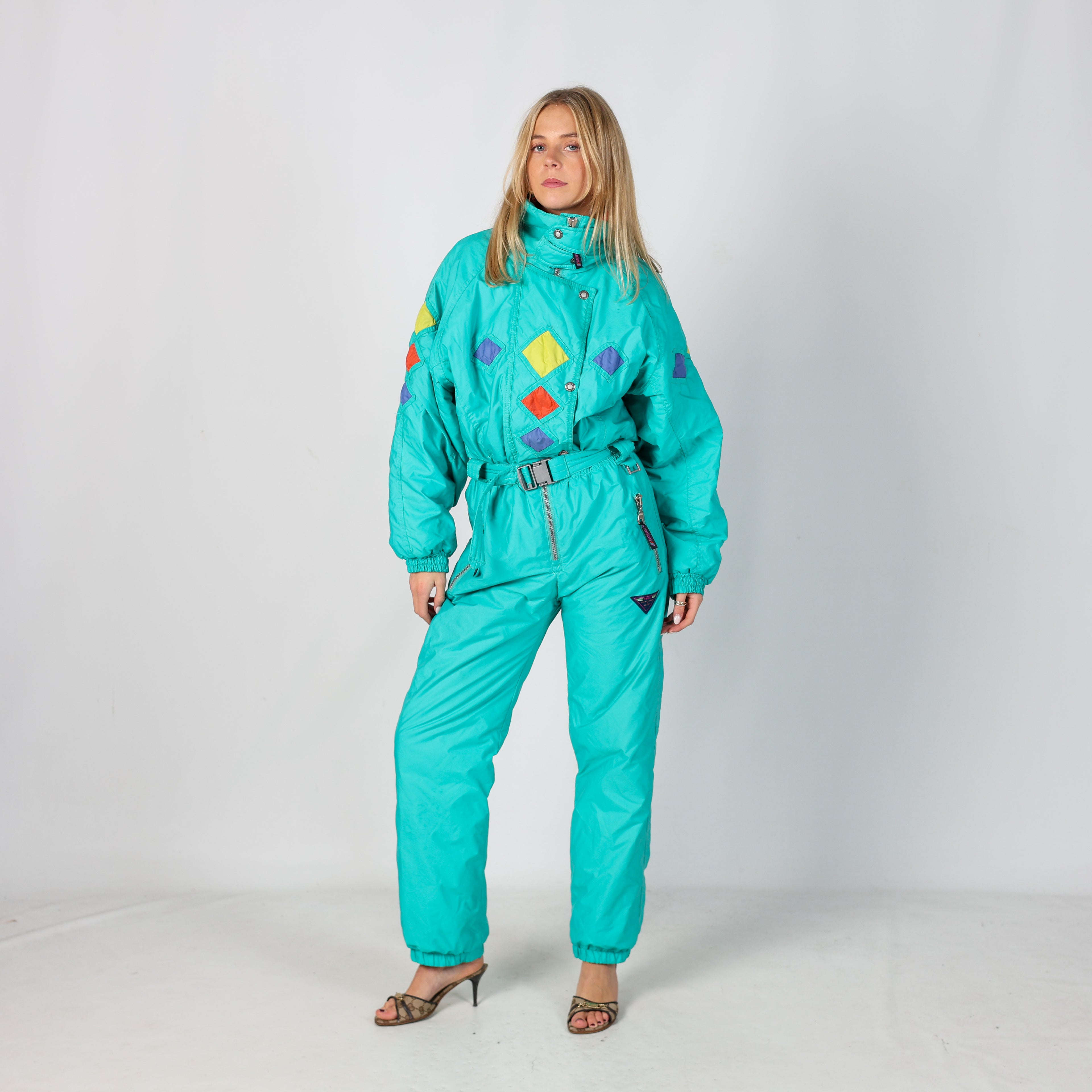 Turquoise 80s Brugi Ski Suit  (S)
