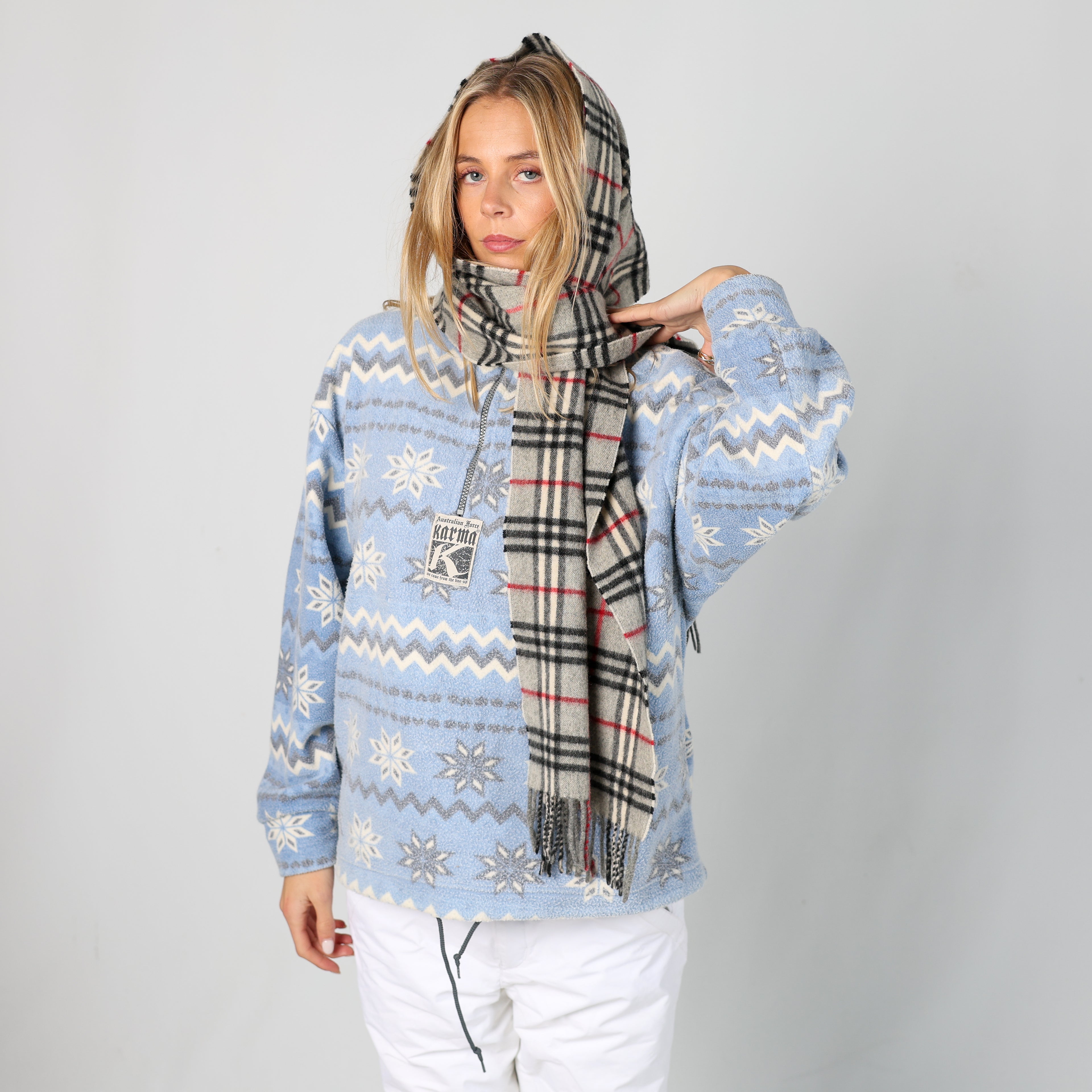 Light Blue 80s Australian Force Karma Ski Fleece  (M)