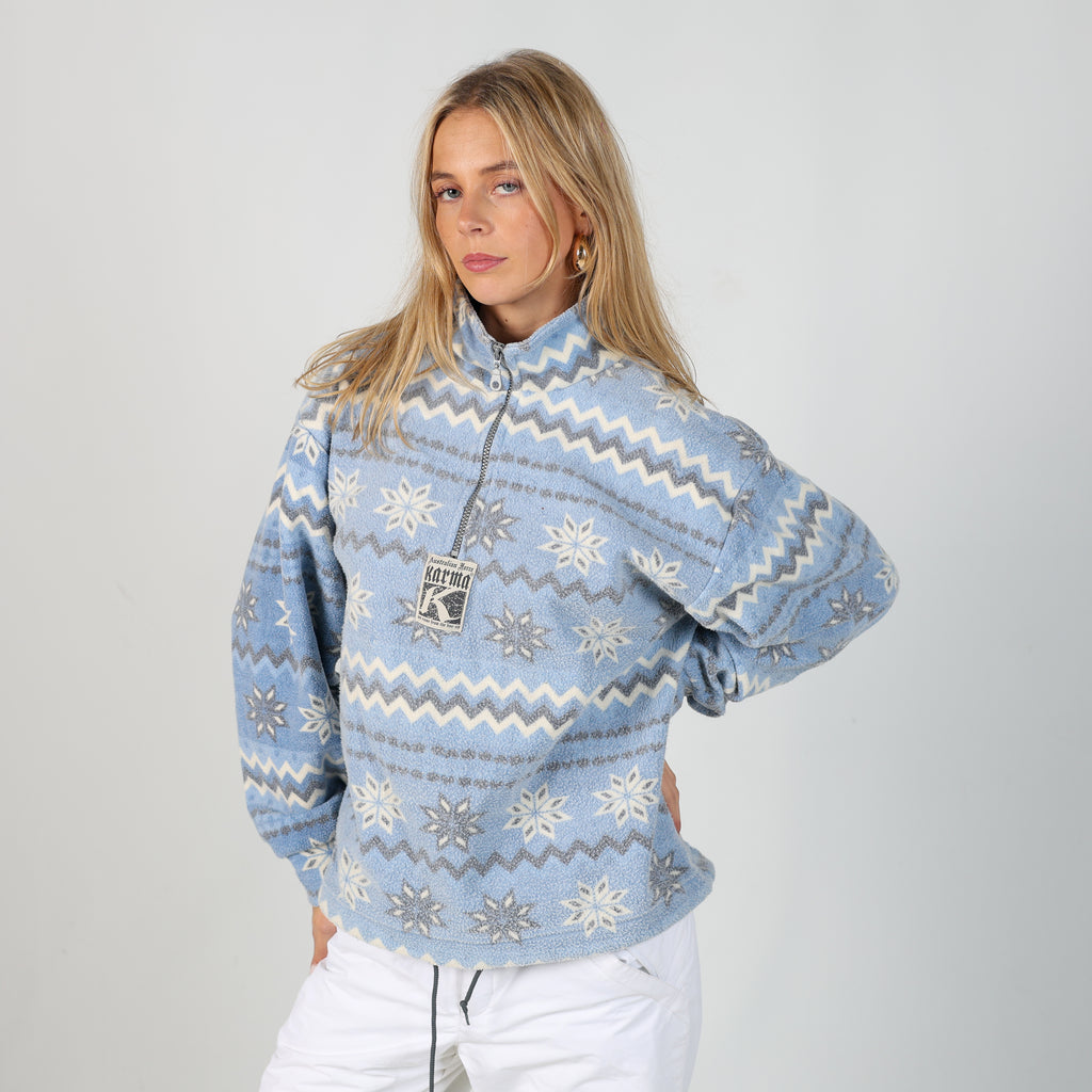 Light Blue 80s Australian Force Karma Ski Fleece  (M)