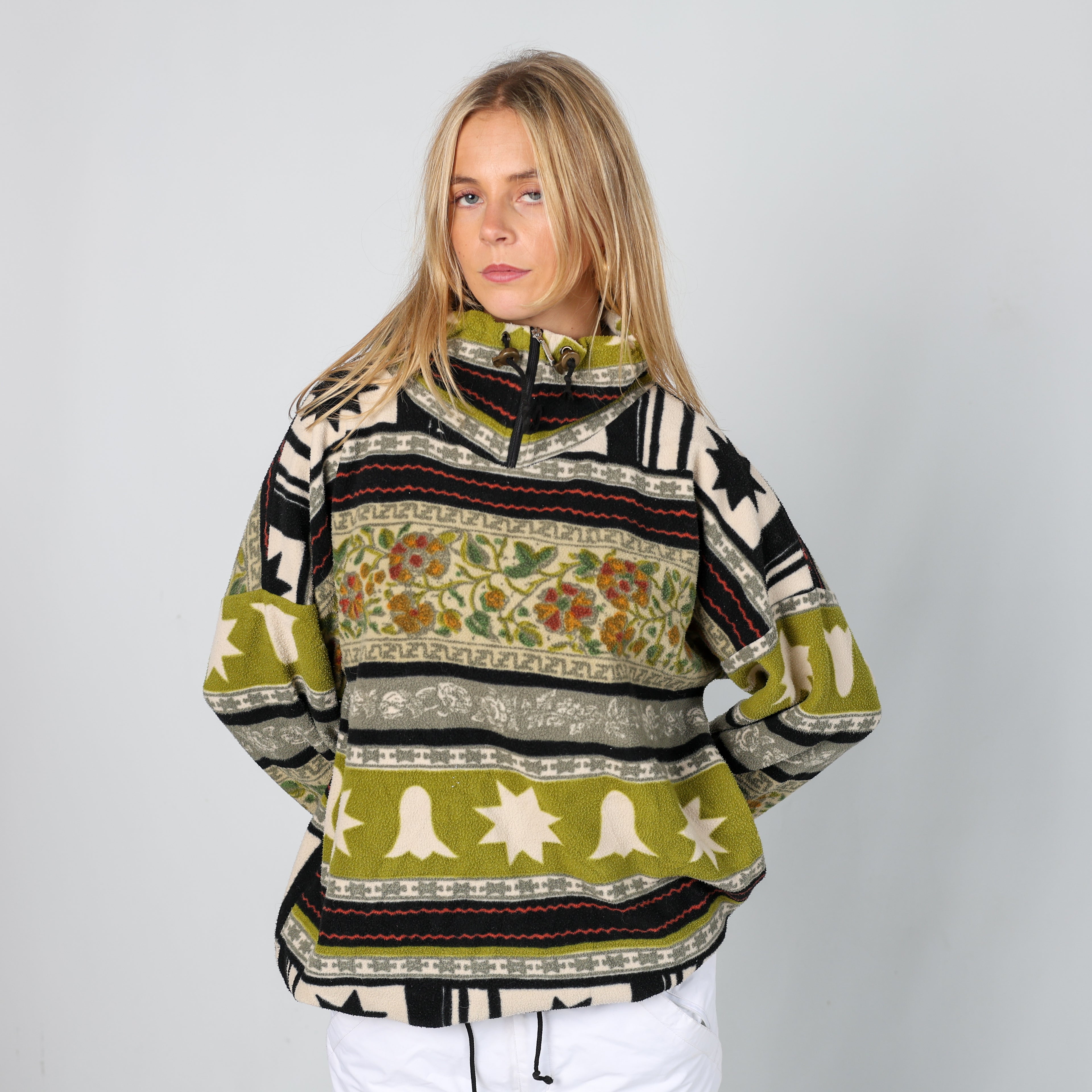 Light Green 80s Unbranded Ski Fleece  (M)