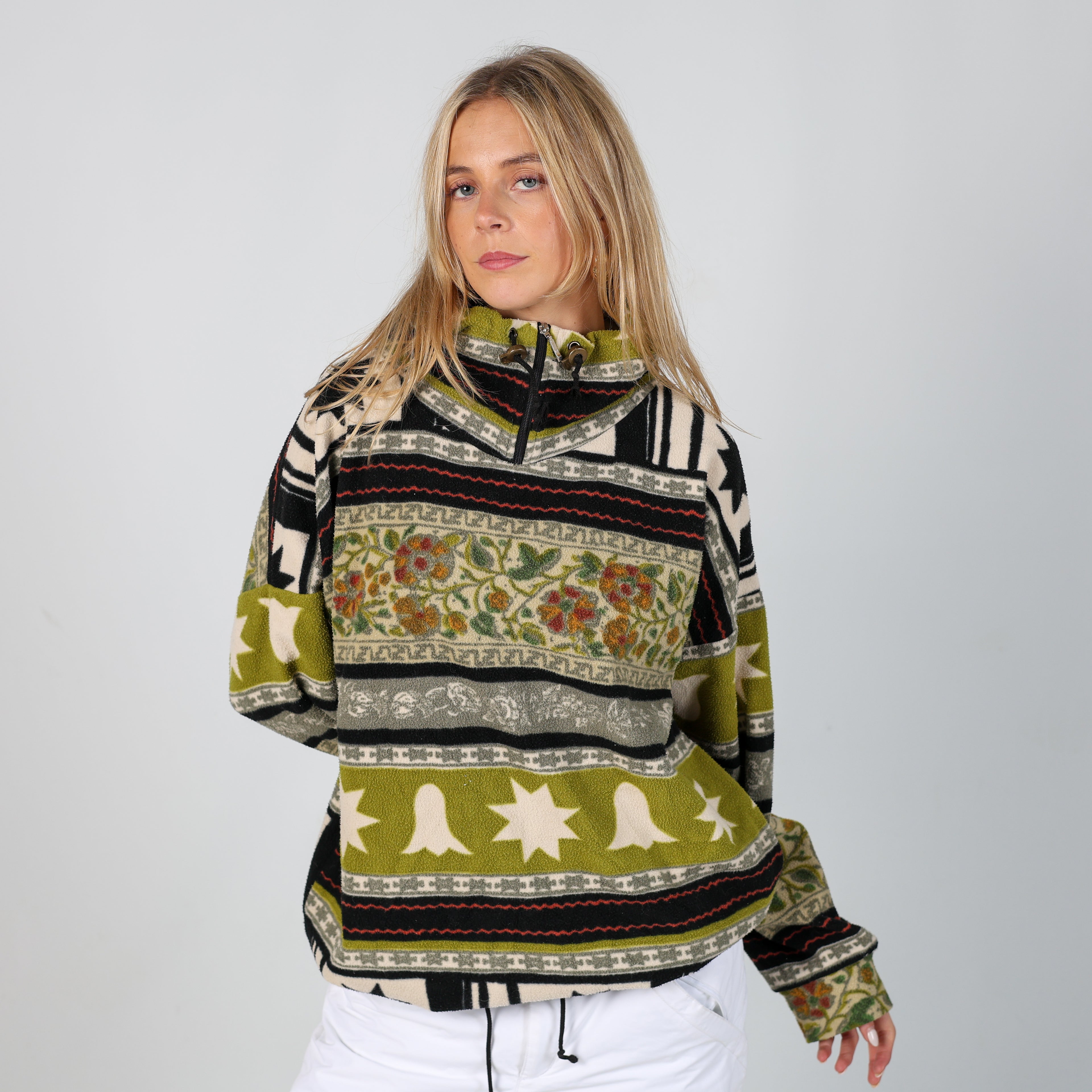 Light Green 80s Unbranded Ski Fleece  (M)