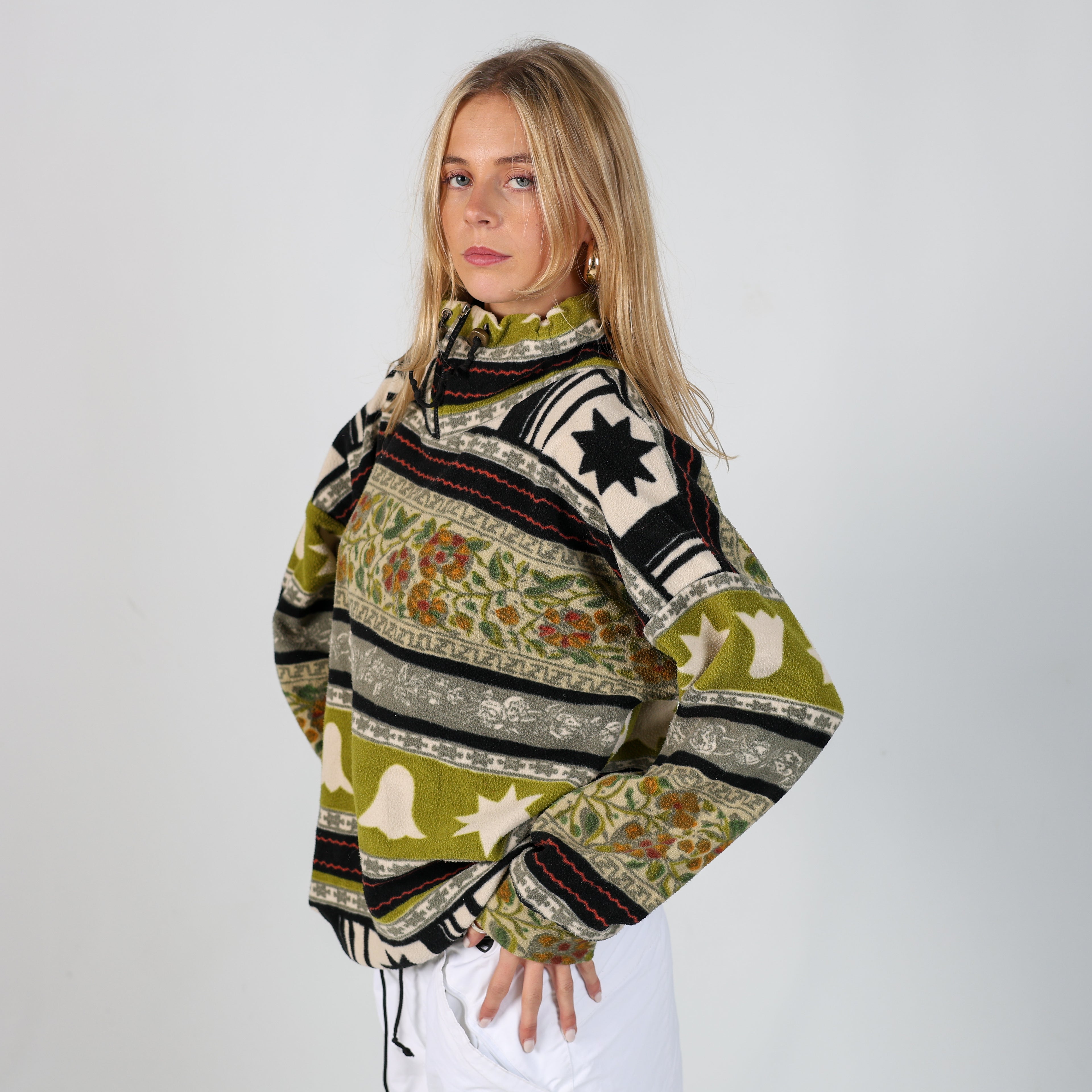 Light Green 80s Unbranded Ski Fleece  (M)