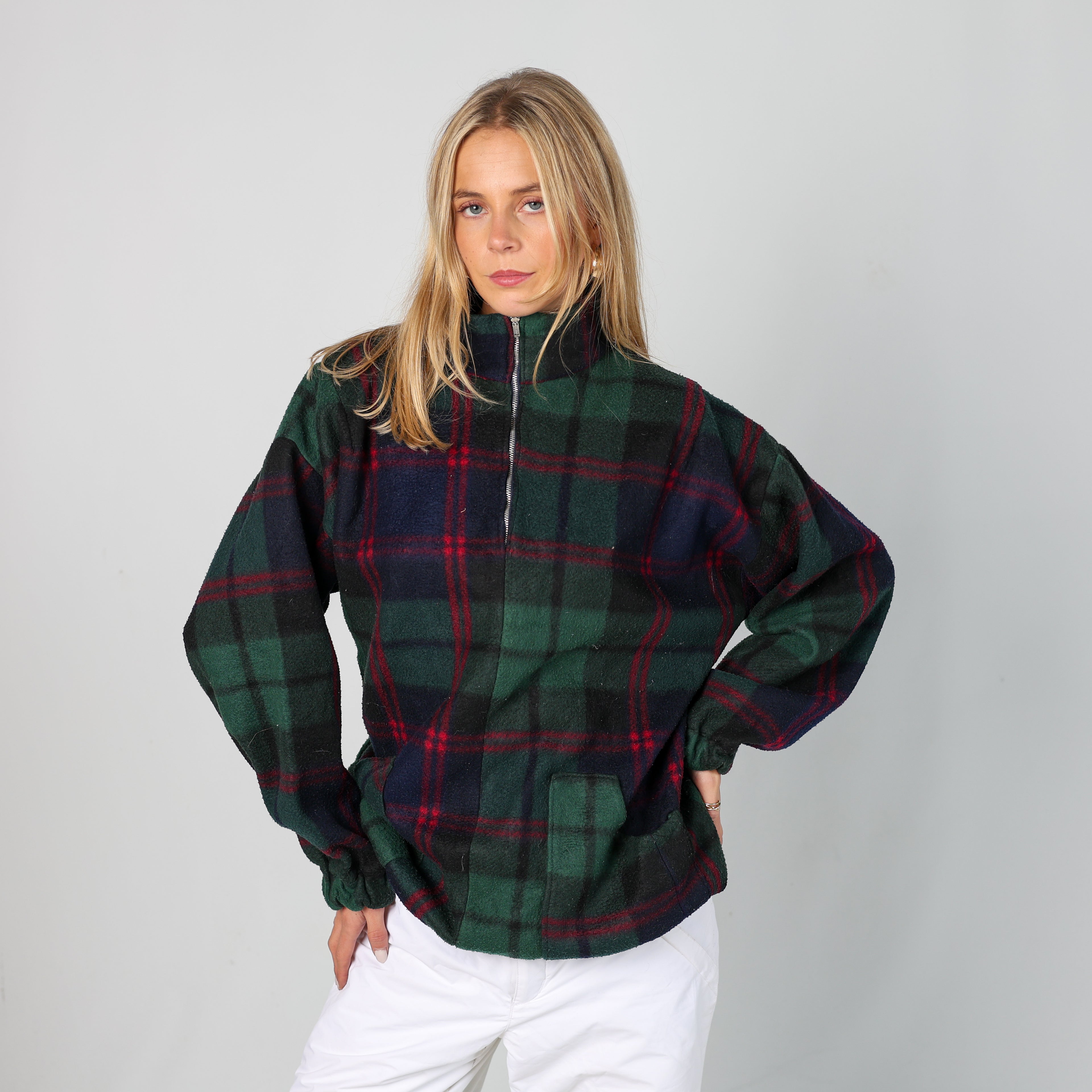 Dark Green 90s Unbranded Ski Fleece  (M)