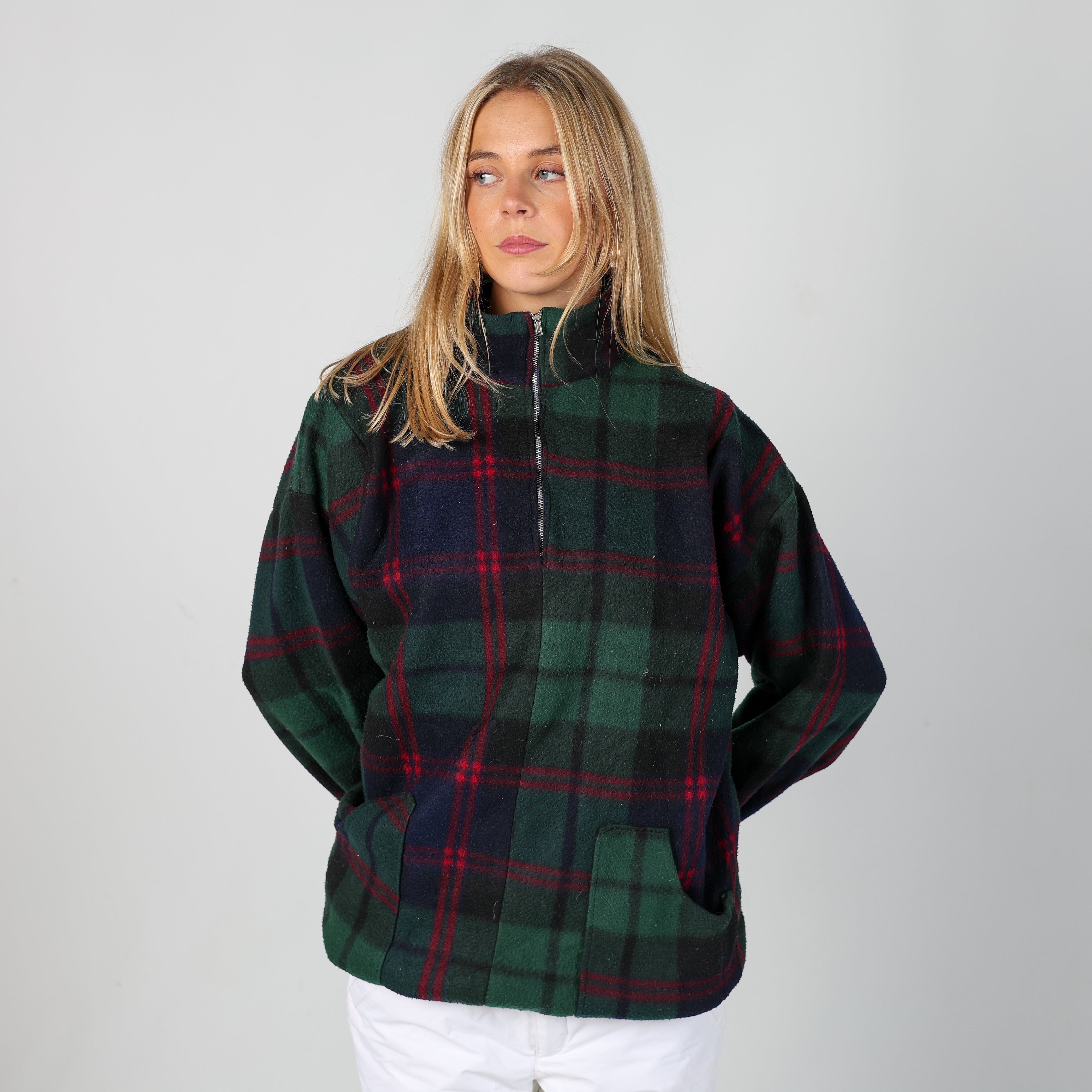 Dark Green 90s Unbranded Ski Fleece  (M)